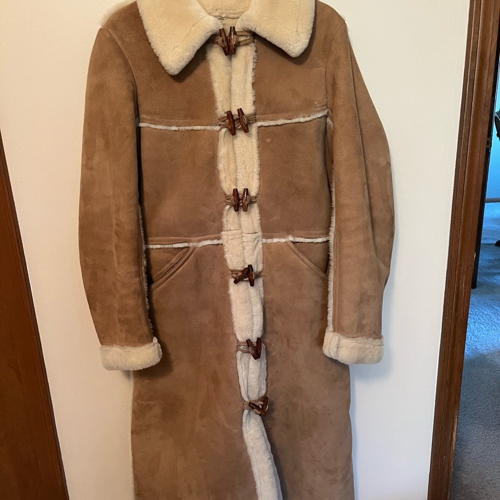 Beautiful custom made sheepskin/suede coat made in Alberta Canada